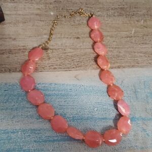 EsMor Elegant Pink Coral Beaded Necklace